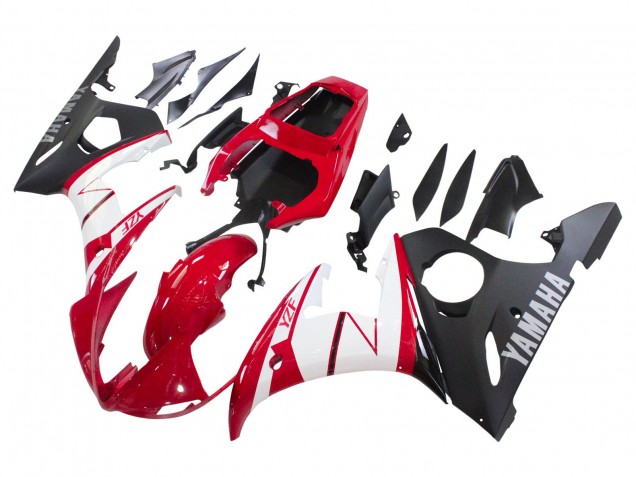Carenagens Moto Yamaha YZF R6 2003-2004 - Vermelho Branco Preto Fosco