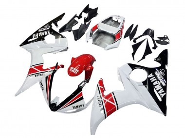 Carenagens Moto Yamaha YZF R6S 2006-2009 - Branco Vermelho Preto Brilhante Motul