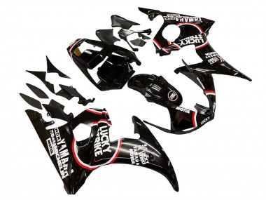 Carenagens Moto Yamaha YZF 600 R6 2005 - Preto Brilhante Branco Lucky Strike Motul