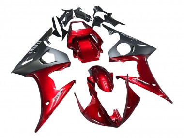 Kits Carenagem Moto Yamaha YZF 600 R6 2005 - Vermelho Preto Fosco