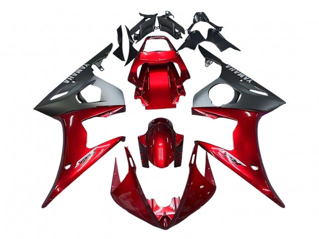 Kits Carenagem Moto Yamaha YZF 600 R6 2005 - Vermelho Preto Fosco