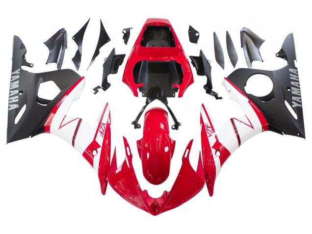 Carenagens Moto Yamaha YZF 600 R6 2005 - Vermelho Branco Preto Fosco