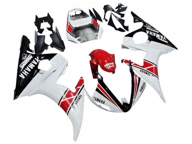 Carenagens Moto Yamaha YZF 600 R6 2005 - Branco Preto Vermelho Motul