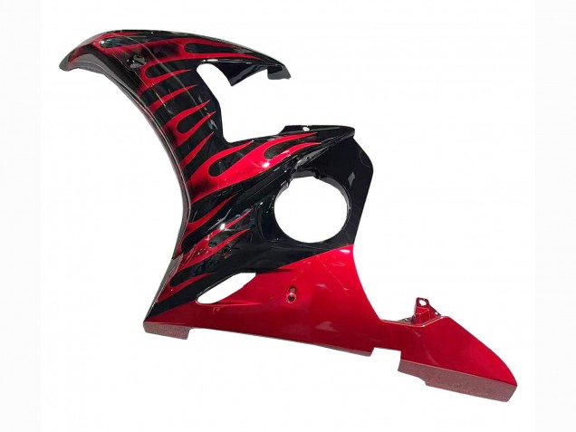 Carenagens Moto Yamaha YZF 600 R6 2005 - Preto Vermelho Chama