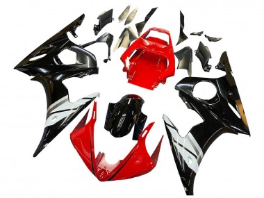 Carenagens Moto Yamaha YZF 600 R6 2005 - Vermelho Branco Preto Brilhante