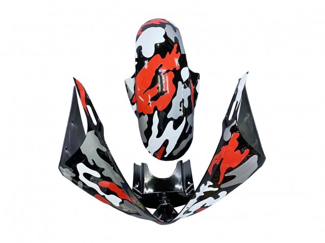 Carenagens Moto Yamaha YZF 600 R6 2005 - Preto Vermelho Cinzento Camouflage