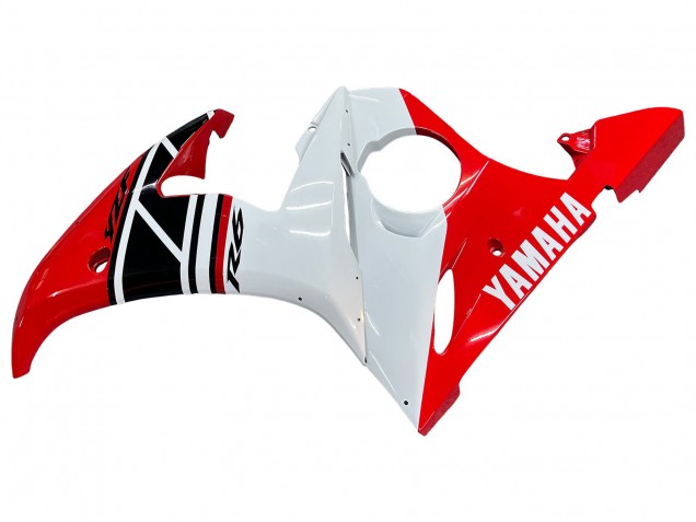 Carenagens Moto Yamaha YZF 600 R6 2005 - Branco Vermelho Preto Brilhante