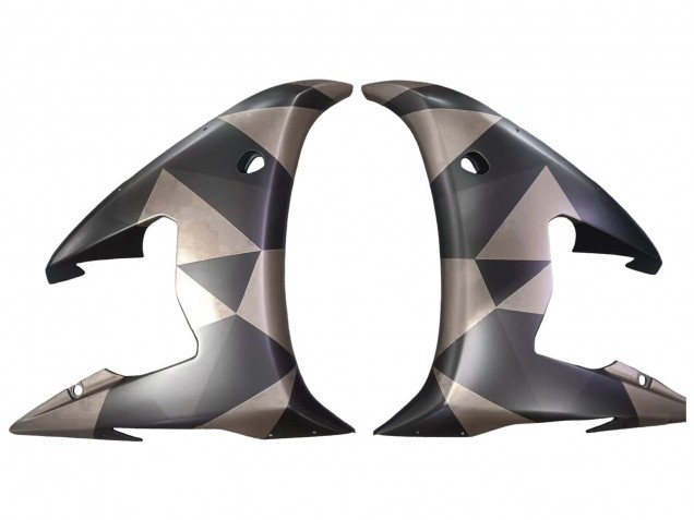 Carenagens Moto Yamaha YZF 600 R6 2005 - Preto Fosco Cinzento Geometric