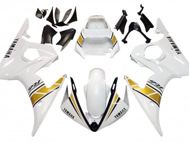 Carenagens Moto Yamaha YZF 600 R6 2005 - Branco Ouro Preto
