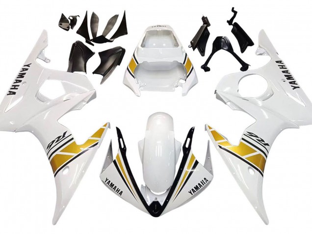 Carenagens Moto Yamaha YZF 600 R6 2005 - Branco Ouro Preto