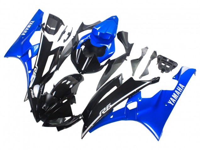 Carenagens Moto Yamaha YZF 600 R6 2006-2007 - Azul Preto Brilhante