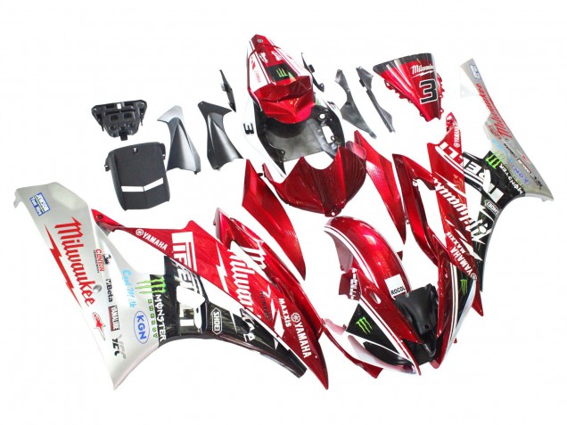 Carenagens Moto Yamaha YZF 600 R6 2006-2007 - Branco Vermelho Preto Verde Monstro Milwaukee