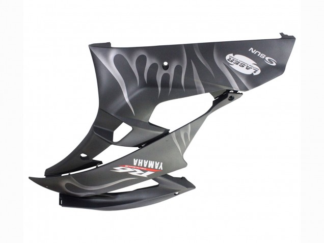Carenagens Moto Yamaha YZF 600 R6 2006-2007 - Preto Fosco Prata Chama