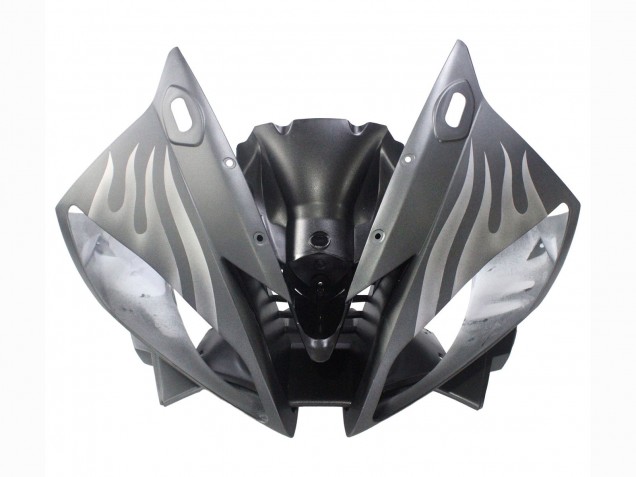 Carenagens Moto Yamaha YZF 600 R6 2006-2007 - Preto Fosco Prata Chama