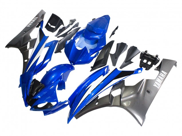Carenagens Moto Yamaha YZF 600 R6 2006-2007 - Azul Branco Preto Brilhante