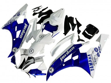 Carenagens Moto Yamaha YZF 600 R6 2006-2007 - Branco Azul Jordan