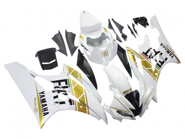 Carenagens Moto Yamaha YZF 600 R6 2006-2007 - Branco Ouro Preto Fiat