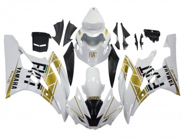 Carenagens Moto Yamaha YZF 600 R6 2006-2007 - Branco Ouro Preto Fiat