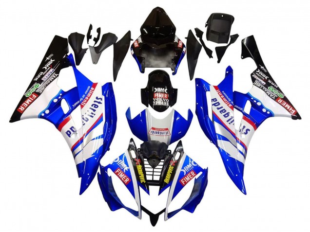 Carenagens Moto Yamaha YZF 600 R6 2006-2007 - Branco Azul Preto Fimer Volvo Yamalube Sterilgarda