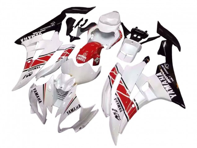 Carenagens Moto Yamaha YZF 600 R6 2006-2007 - Branco Vermelho Preto Motul