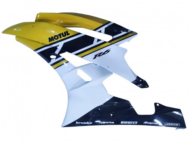Carenagens Moto Yamaha YZF 600 R6 2006-2007 - Amarelo Branco Preto Brilhante Motul