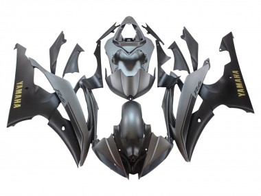 Carenagens Moto Yamaha YZF 600 R6 2008-2016 - Cinzento Preto Fosco Ouro Decalques