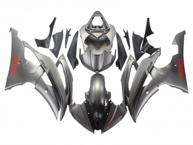 Carenagens Moto Yamaha YZF 600 R6 2008-2016 - Cinzento Fosco Vermelho Decalques