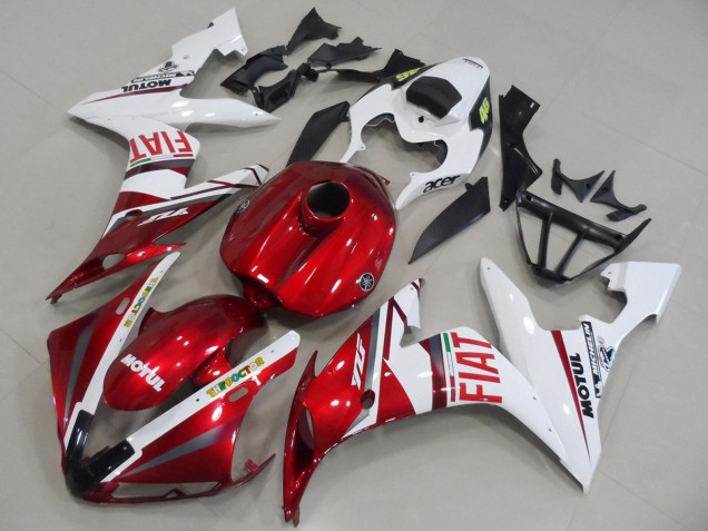 Carenagens Moto Yamaha YZF R1 2004-2006 - Branco Vermelho Fiat Motul