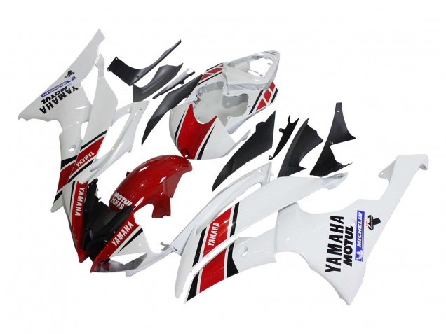 Carenagens Moto Yamaha YZF 600 R6 2008-2016 - Branco Vermelho Preto Motul Michelin