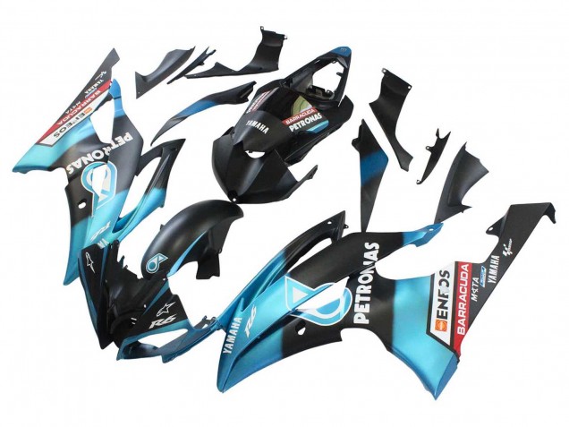 Carenagens Moto Yamaha YZF 600 R6 2008-2016 - Azul Claro Preto Fosco Petronas ENEOS