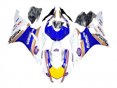 Carenagens Moto Yamaha YZF 600 R6 2017-2023 - Branco Azul Amarelo Rothmans