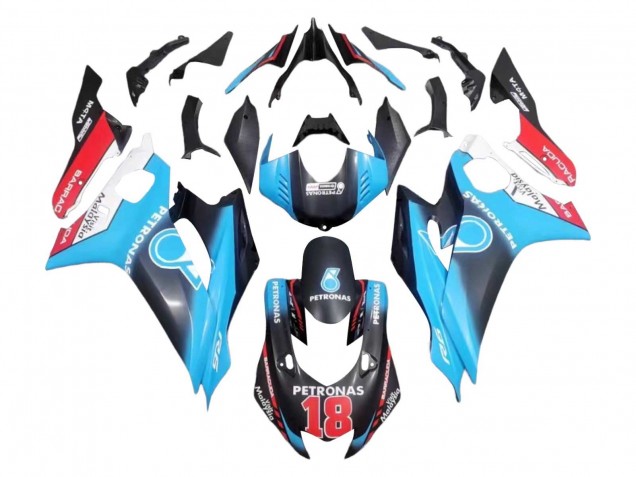 Carenagens Moto Yamaha YZF 600 R6 2017-2023 - Branco Azul Vermelho Preto Petronas 18