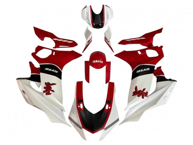 Carenagem Moto Yamaha YZF 600 R6 2017-2023 - Branco Vermelho Preto
