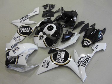 Carenagens Moto Yamaha YZF R1 2007-2008 - Branco Preto Lucky Strike