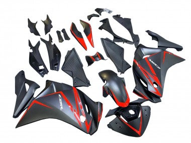 Carenagens Moto Honda CBR250RR 2011-2015 - Preto Fosco Vermelho Listra