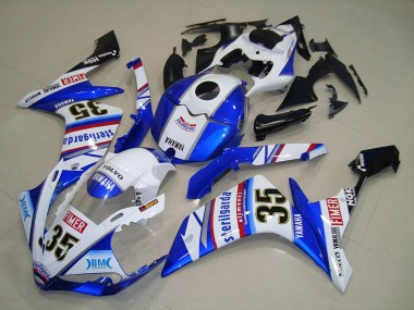 Carenagens Moto Yamaha YZF R1 2007-2008 - Branco Azul Vermelho Preto Volvo Sterilgarda Yamalube Fimer 35