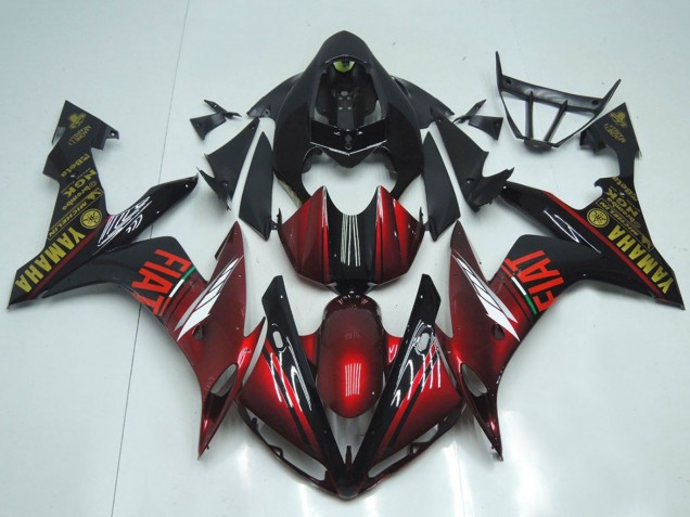 Carenagens Moto Yamaha YZF R1 2007-2008 - Vermelho Castanho Preto Fiat