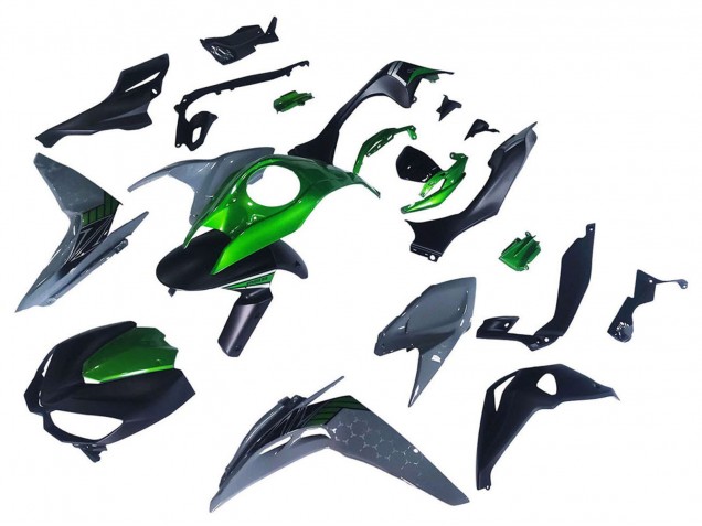 Carenagens Moto Kawasaki Z1000 2014-2019 - Preto Verde Cinzento