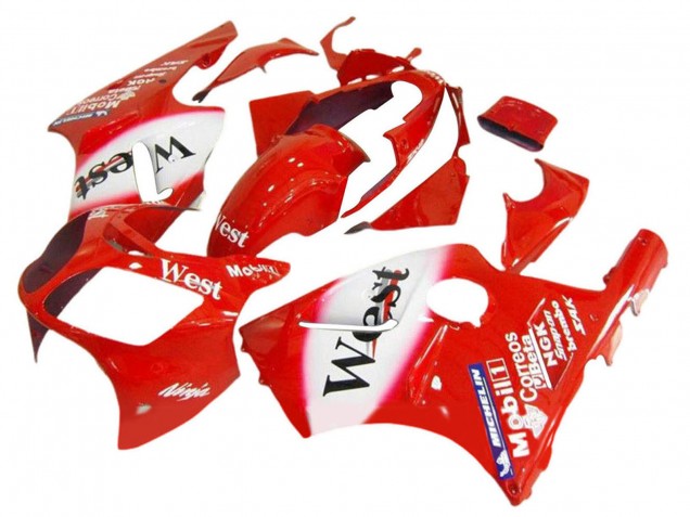 Carenagens Moto Kawasaki ZX12R 2000-2001 - Vermelho Branco Preto West