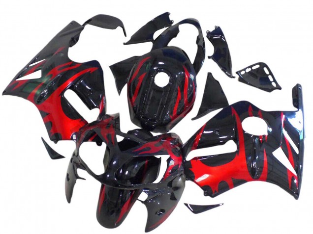 Carenagens Moto Kawasaki ZX12R 2000-2001 - Preto Brilhante Vermelho