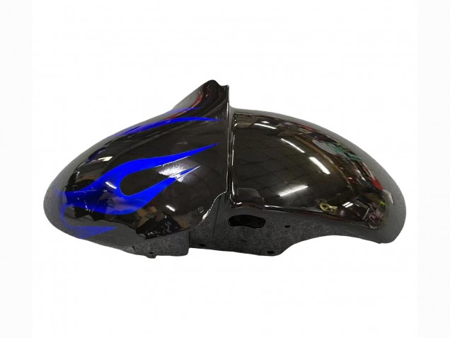 Carenagens Moto Kawasaki ZX9R 2000-2001 - Preto Brilhante Azul Chama Branco