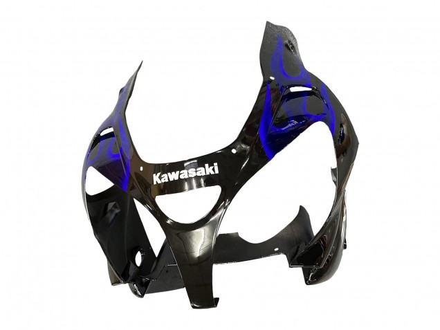 Carenagens Moto Kawasaki ZX9R 2000-2001 - Preto Brilhante Azul Chama Branco