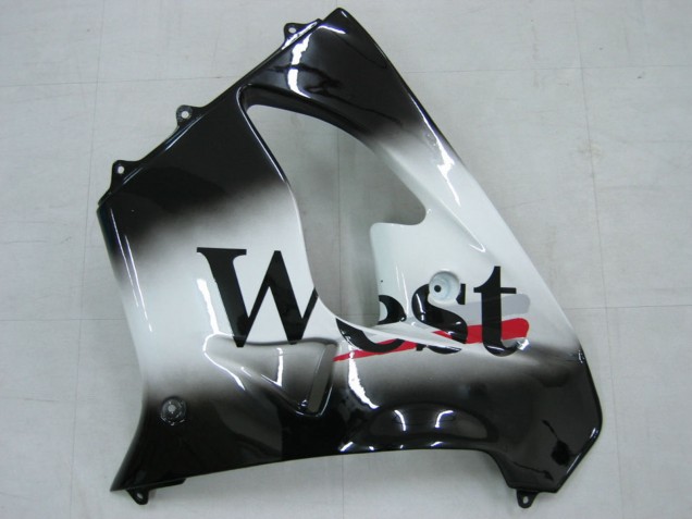 Carenagens Moto Kawasaki ZX9R 2000-2001 - Preto Brilhante Branco West