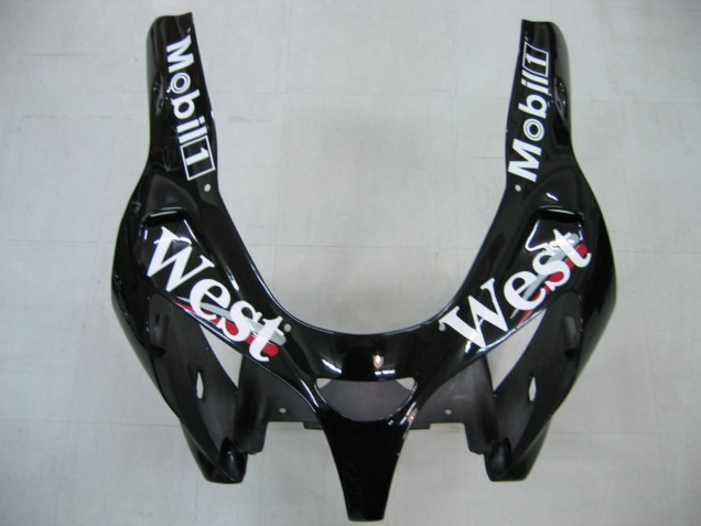 Carenagens Moto Kawasaki ZX9R 2000-2001 - Preto Brilhante Branco West