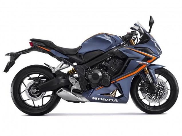 Carenagens Moto Honda CBR650R 2021-2023 - Matte Azul Escuro Laranja Preto