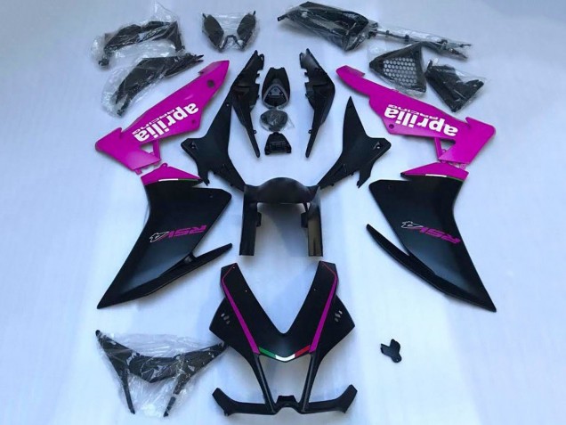 Carenagens Moto Aprilia RSV4 1000 2009-2015 - Preto Fosco Rosa