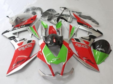 Carenagem Moto Aprilia RSV4 1000 2009-2015 - Vermelho Prata Verde Preto