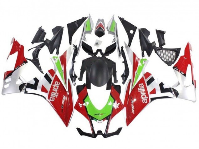 Carenagem Moto Aprilia RSV4 1000 2009-2015 - Vermelho Branco Verde