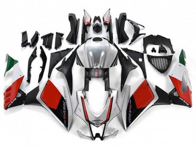 Kits Carenagem Moto Aprilia RSV4 1000 2009-2015 - Prata Preto Vermelho Verde