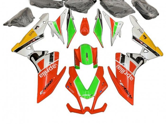 Carenagens Moto Aprilia RSV4 1000 2009-2015 - Vermelho Verde Branco Amarelo